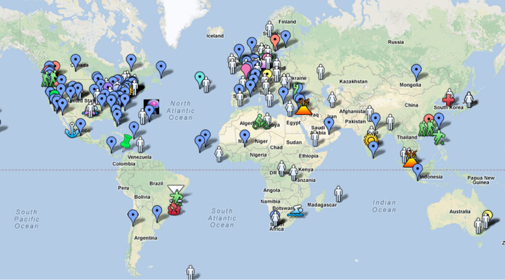 The map of participants in Learning Creative Learning, which was created by participants.
, CC BY SA